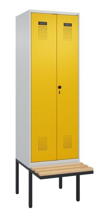 C+P Schwarz-Weiß-Spind Evolo PLUS Bank 2 Abteile