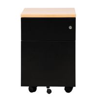 Rollcontainer mit Hängeregistratur und 1 Schublade | SCHWARZ/BUCHE | 62 x 40 x 60 cm (HxBxT)