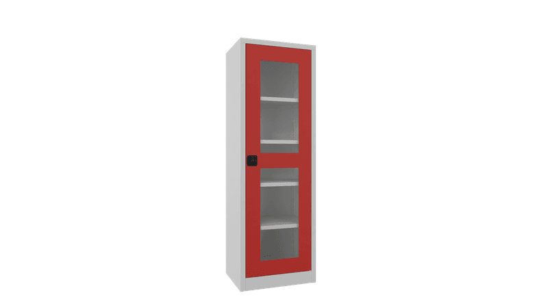 PAVOY Flügeltürschrank | mit Sichtfenstertüren | 195 x 64 x 40 | große Farbauswahl