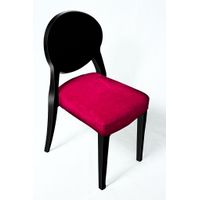 Loungechair | Esszimmerstuhl | oval schwarz mit Polster ROT