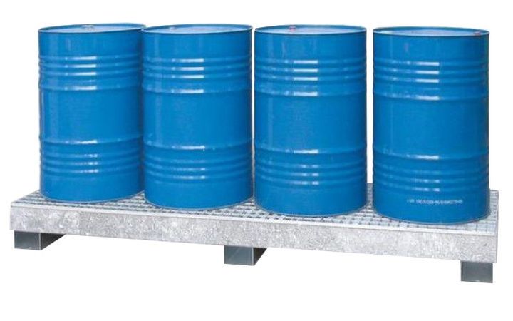 LACONT Compactwanne - zur Lagerung gewässergefährdender und entzündbarer Flüssigkeiten, für vier 200-Liter-Fässer