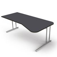 Chromeline höhenverstellbarer Freiformtisch | 195 x 80/100 cm | Anthrazit oder Weiß