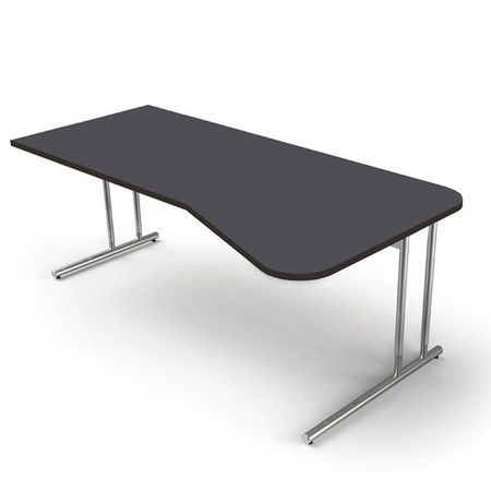 Chromeline höhenverstellbarer Freiformtisch | 195 x 80/100 cm | Anthrazit oder Weiß
