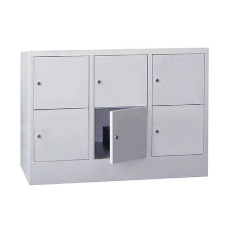 PAVOY Schließfachschrank mit Vollblechtüren | 6 Abteile je 40 cm breit | 85