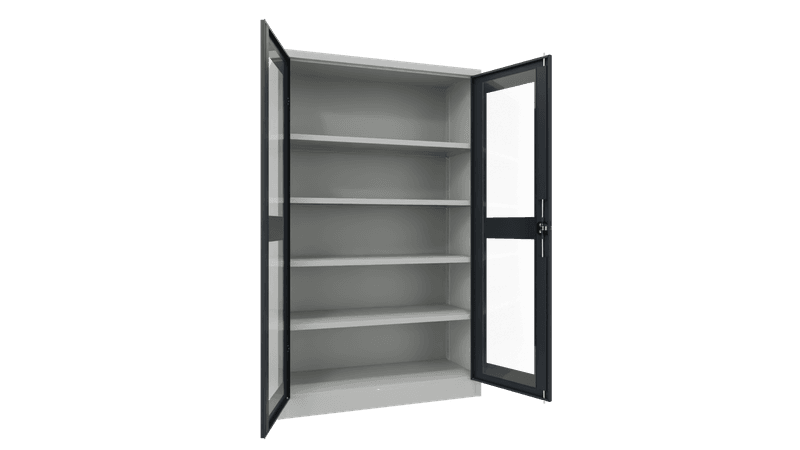 PAVOY Flügeltürschrank | mit Sichtfenstertüren | 195 x 120 x 60 | große Farbauswahl