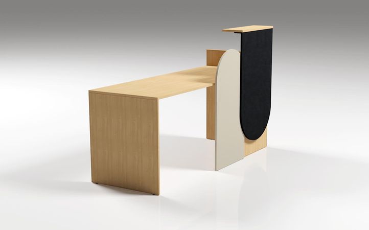 Empfangstheke Salut 5 | 115 x 100 - 180 x 65/80 cm (HxBxT) 