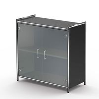 Chromeline Sideboard 2 mit Glastüren | 78 x 80 x 38 cm | Anthrazit oder Weiß