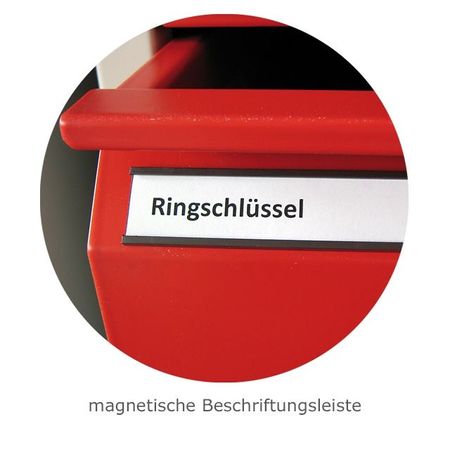 magnetische Beschriftungsleiste für Werkstattschrank Schubladenschrank