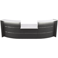 Große Bogentheke Surround mit Beratungsplatz anthrazit | 112 x 324 x 123 cm (HxBxT)