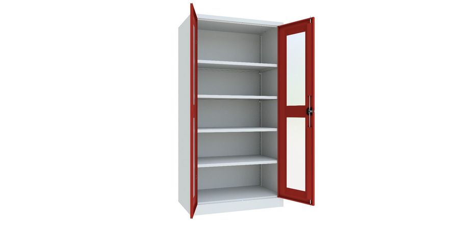 PAVOY Flügeltürschrank | mit Sichtfenstertüren | 195 x 100 x 60 | große Farbauswahl