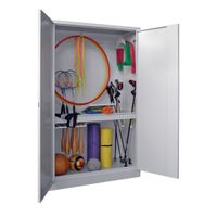 PAVOY Sportgeräteschrank mit Vollausstattung | Ballschrank mit Flügeltüren | 195 x 120 x 50 cm mit Vollblech- oder Lochfeldtüren | große Farbauswahl