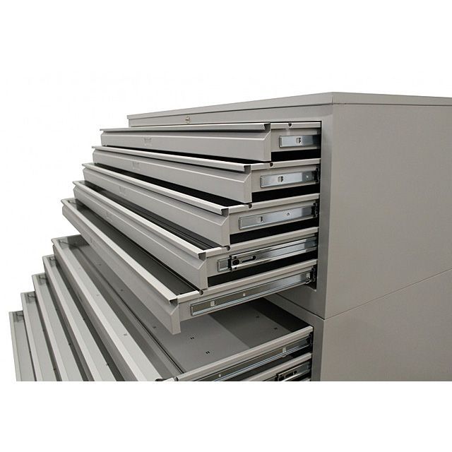 Planschrank DIN A0 Mit 10 Schubladen - Grafikschrank Lichtgrau, Komplett Montiert Geliefert