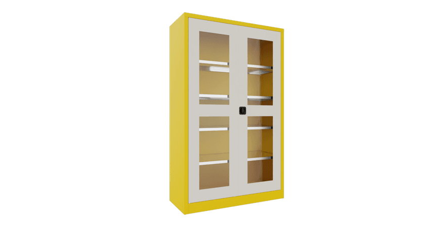 PAVOY Flügeltürschrank | mit Sichtfenstertüren | 195 x 120 x 50 | große Farbauswahl