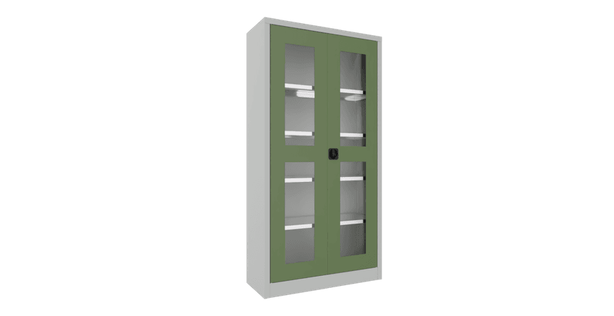 PAVOY Flügeltürschrank | mit Sichtfenstertüren | 195 x 100 x 40 | große Farbauswahl