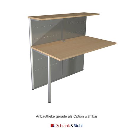 Anbautheke Erweiterungselement Anbautheke buche Schreibtisch PC-Arbeitsplatz Schreibtisch